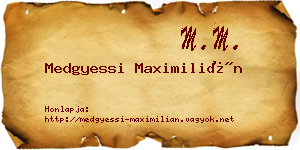 Medgyessi Maximilián névjegykártya